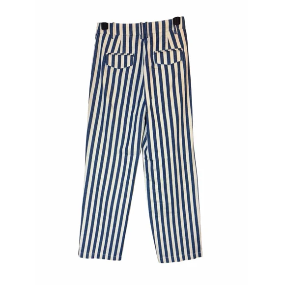 J.Crew Wide-Leg Essential Pant in Sailor Stripe | Navy White | Size 00 | NWT - Picture 3 of 10